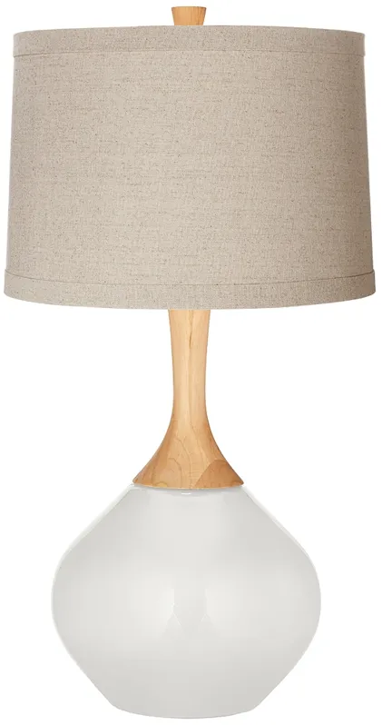 Color Plus Wexler 31" Linen and Winter White Glass Table Lamp