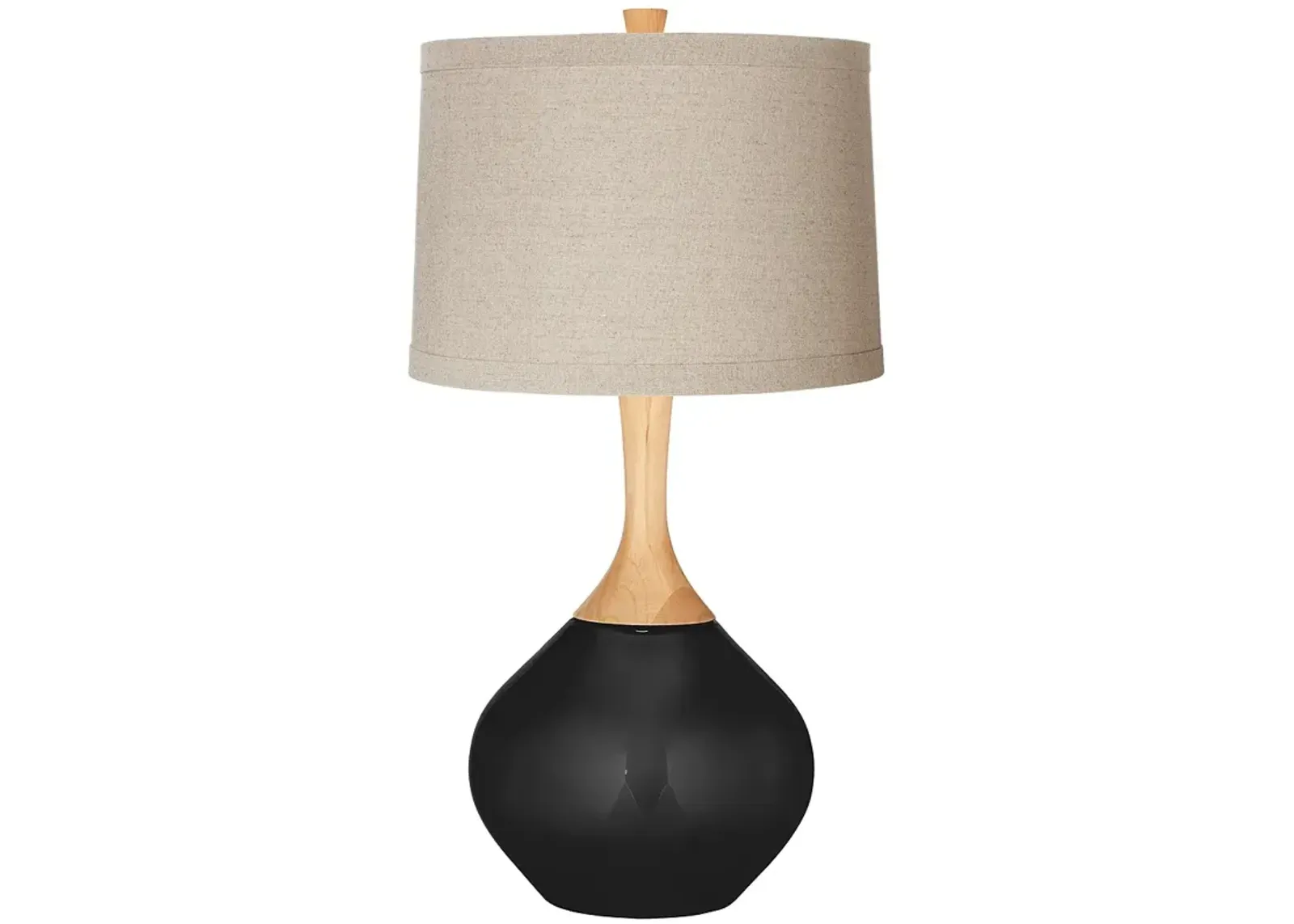 Color Plus Wexler 31" High Linen Shade Tricorn Black Table Lamp