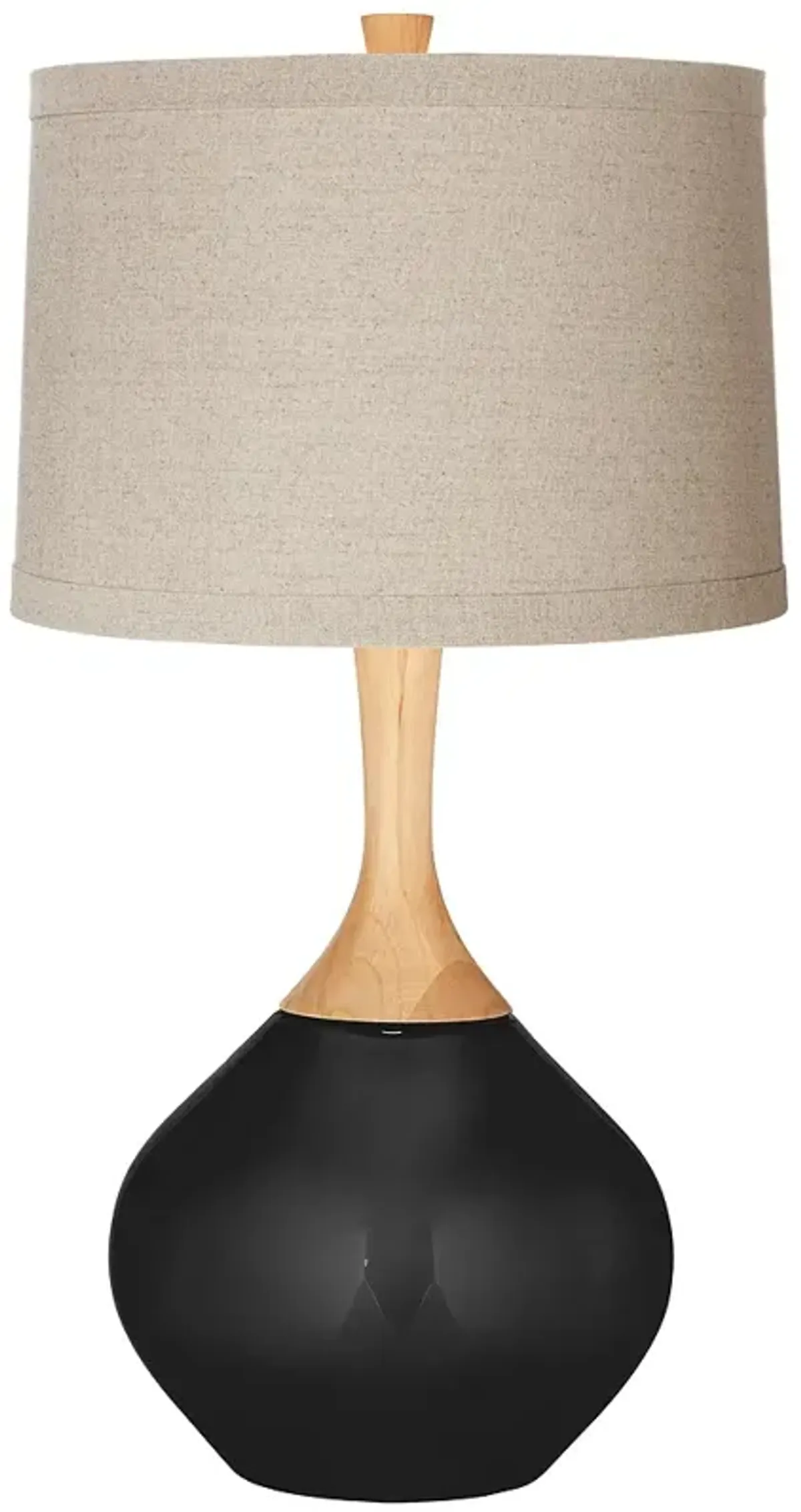 Color Plus Wexler 31" High Linen Shade Tricorn Black Table Lamp