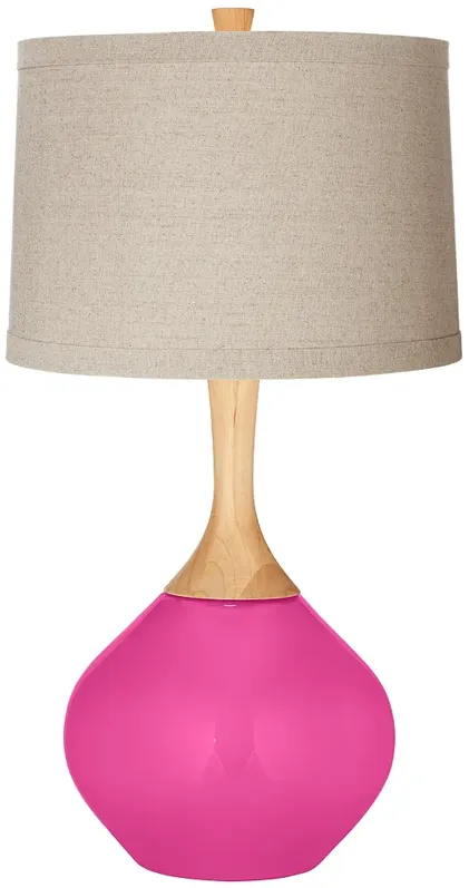 Color Plus Wexler 31" High Linen Shade Fuchsia Pink Table Lamp