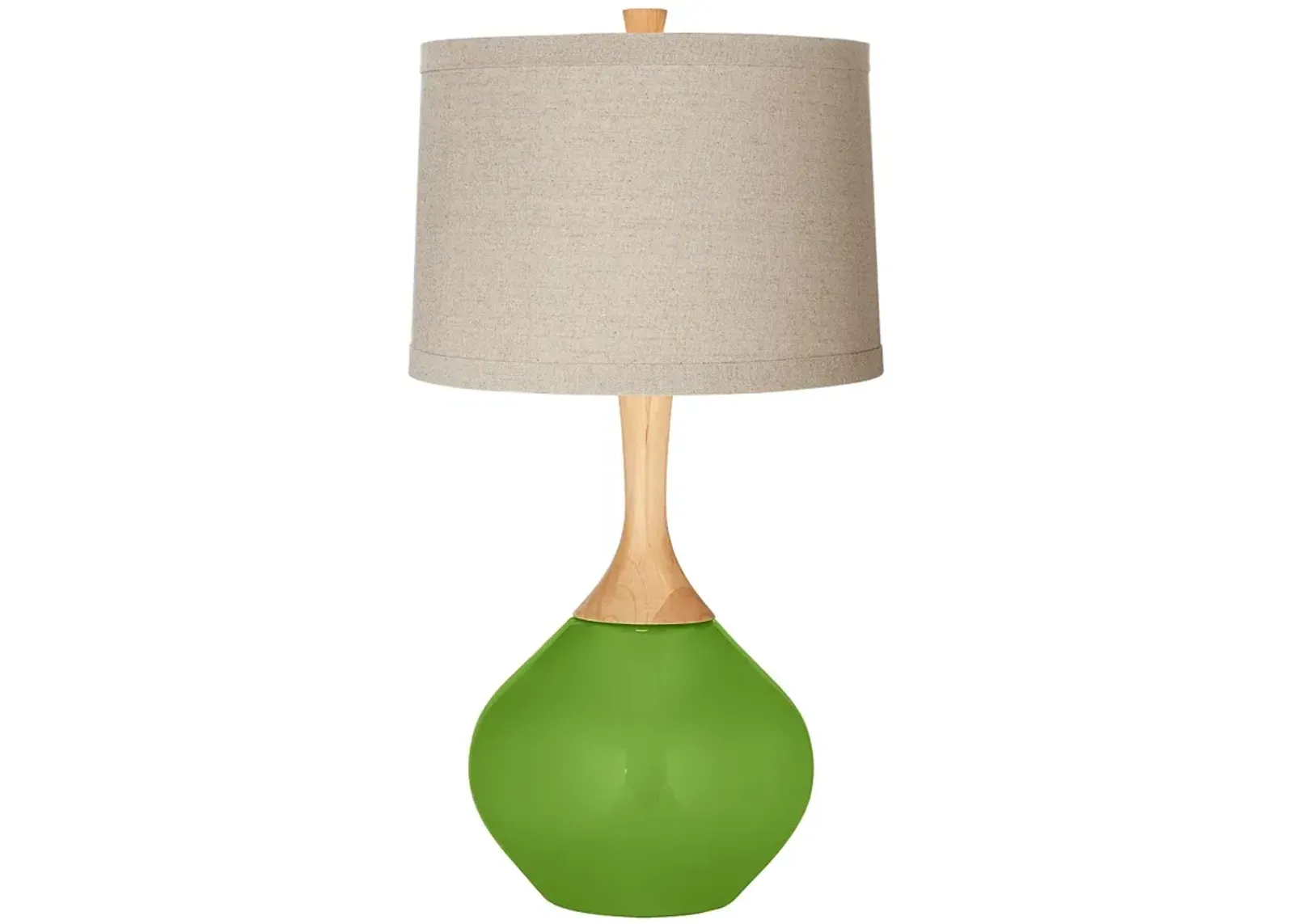 Rosemary Green Natural Linen Drum Shade Wexler Table Lamp