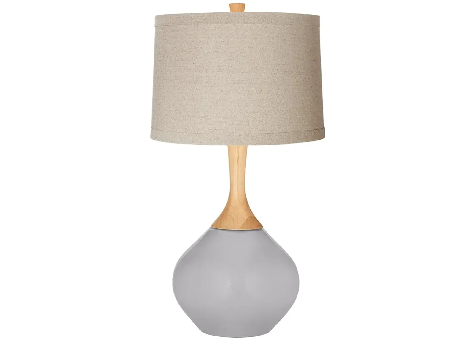 Color Plus Wexler 31" Linen Shade Modern Glass Swanky Gray Table Lamp