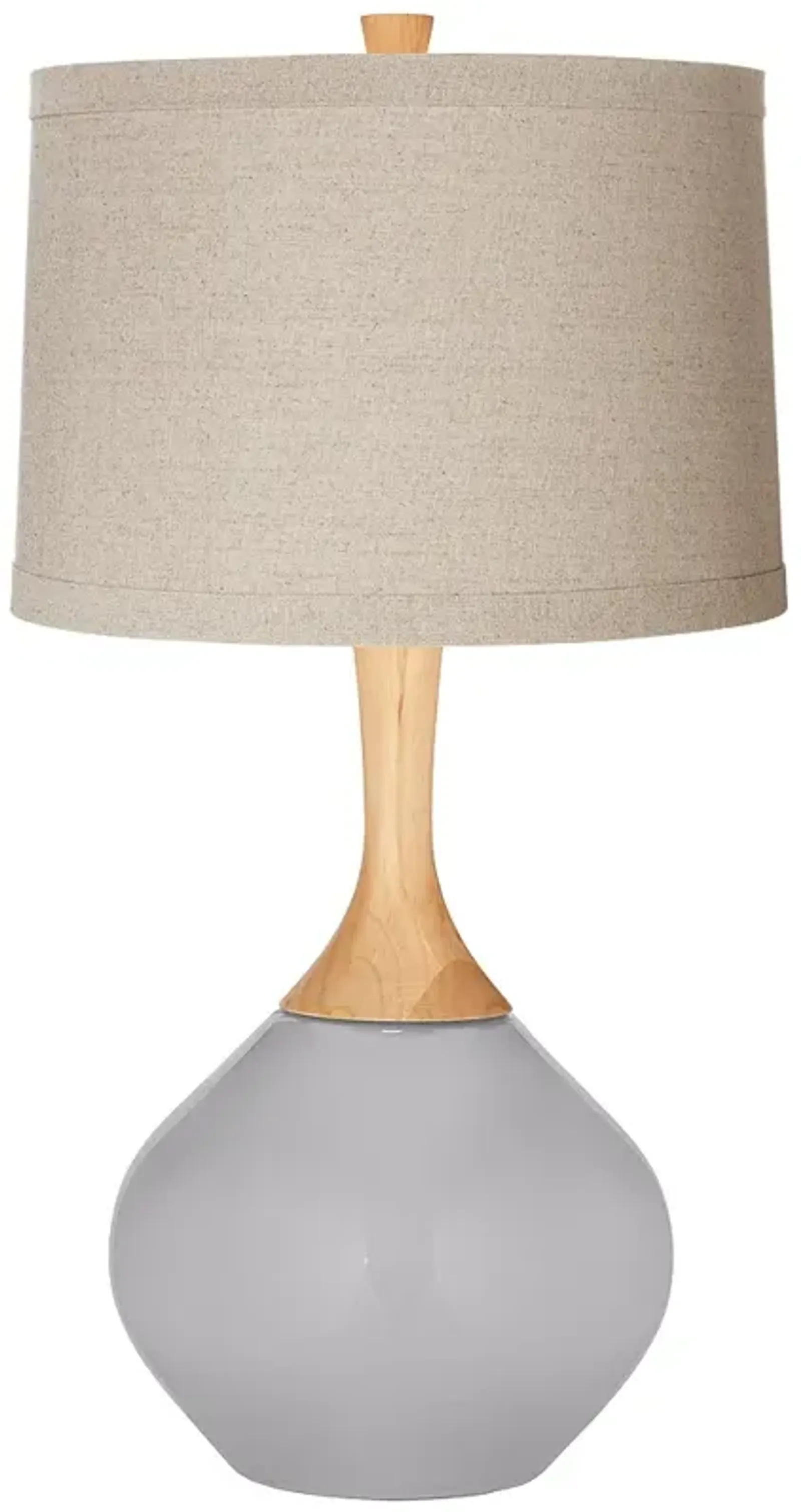 Color Plus Wexler 31" Linen Shade Modern Glass Swanky Gray Table Lamp