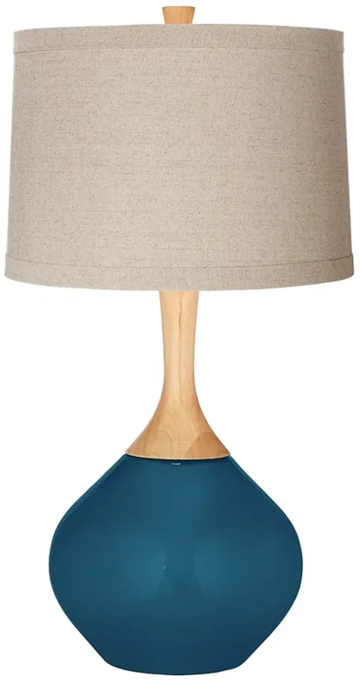 Color Plus Wexler 31" Natural Linen and Oceanside Blue Table Lamp