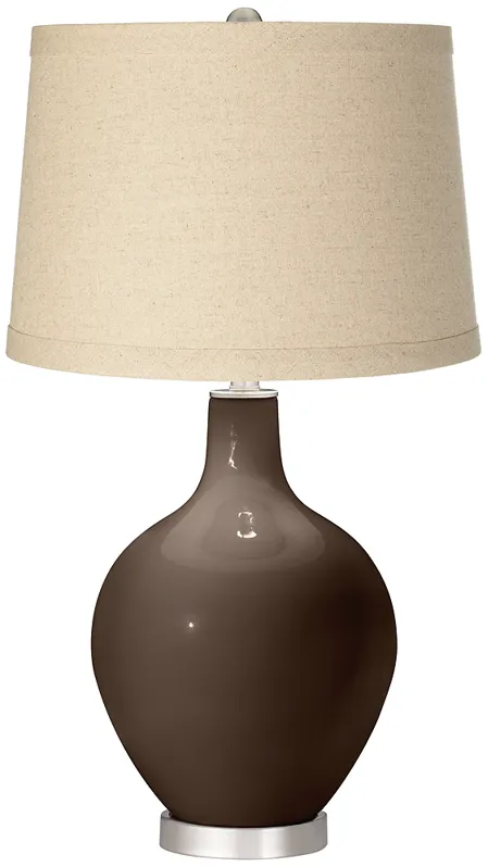 Color Plus Ovo 28 1/2" Burlap Shade Carafe Brown Table Lamp