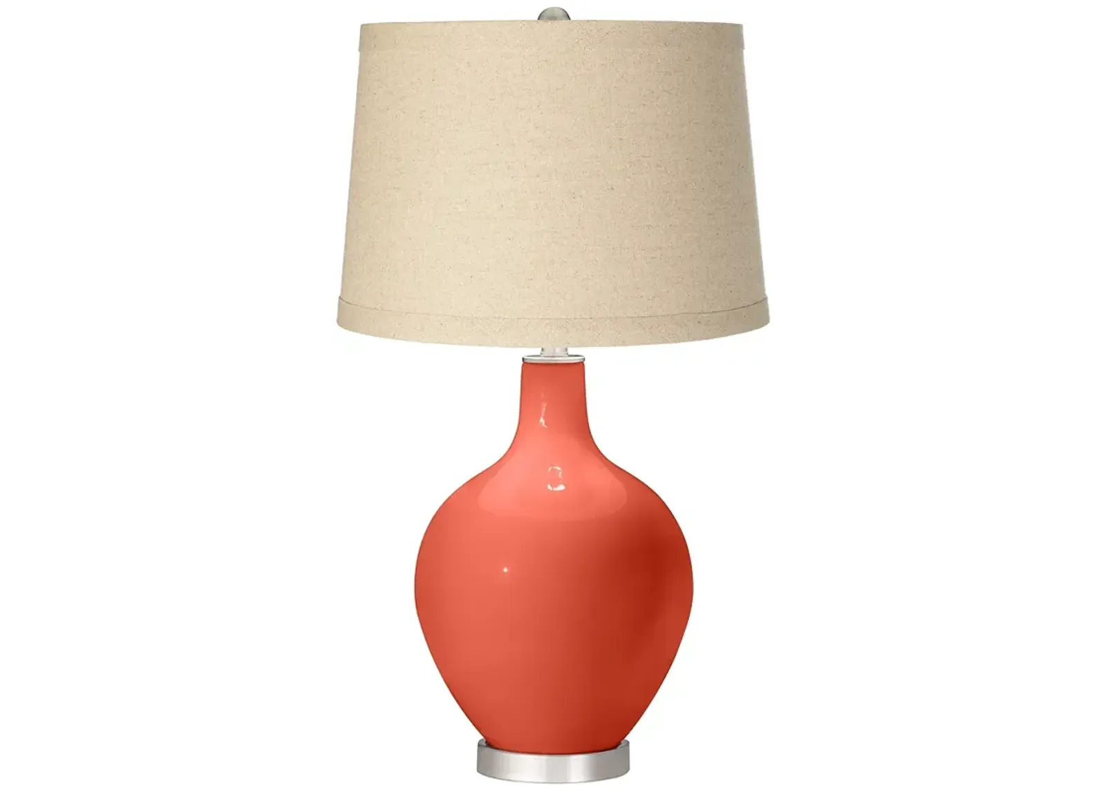 Color Plus Ovo 28 1/2" High Burlap Shade Koi Orange Table Lamp