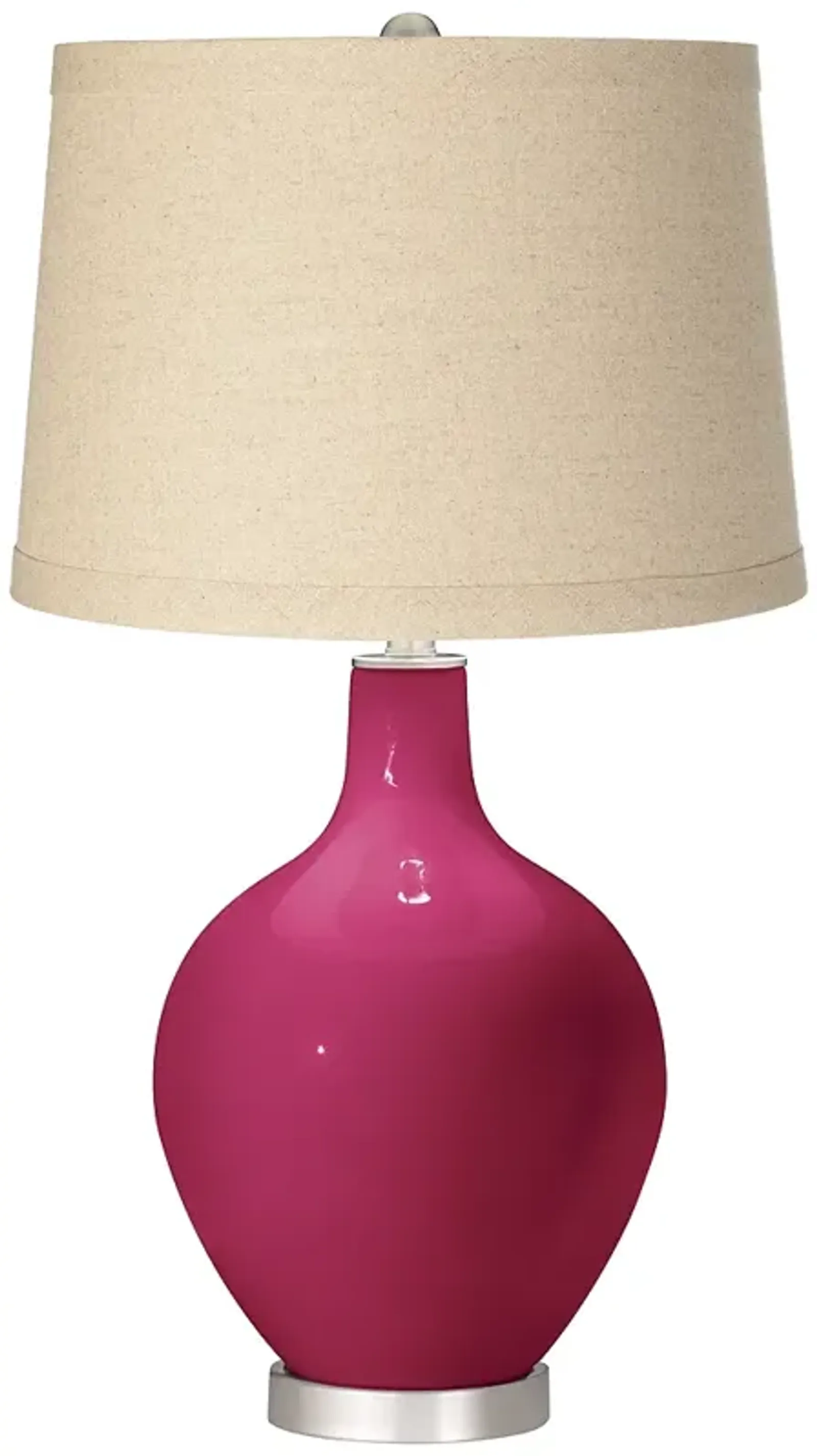 Color Plus Ovo 28 1/2" Burlap Shade Vivacious Pink Table Lamp