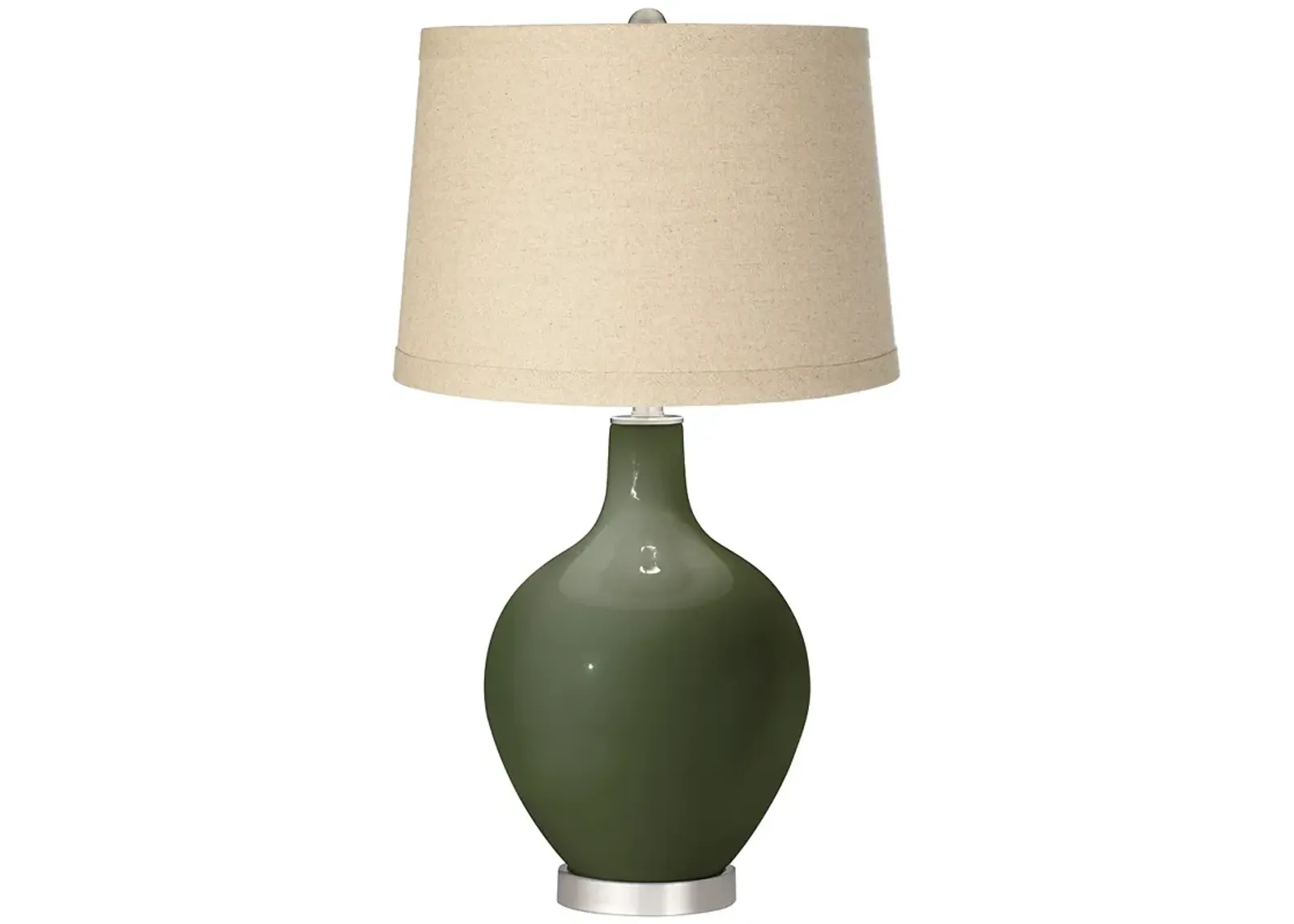 Color Plus Ovo 28 1/2" Secret Garden Green Burlap Shade Table Lamp