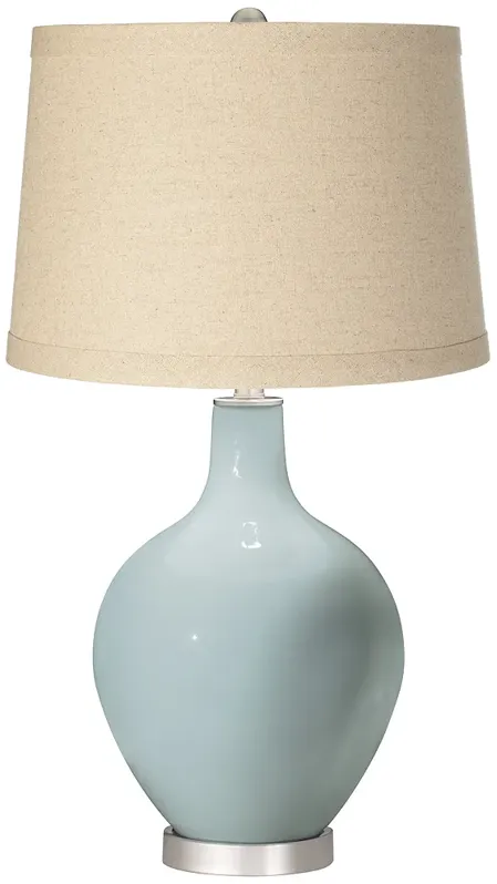 Rain Burlap Drum Shade Ovo Table Lamp