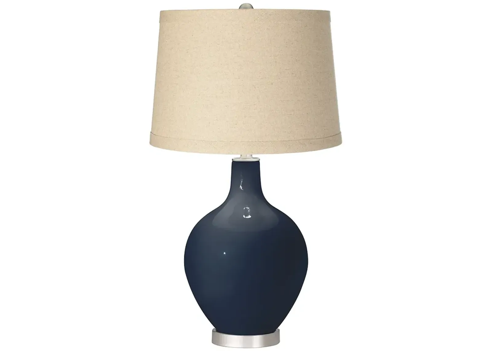 Color Plus Ovo 28 1/2" Burlap Shade Naval Blue Table Lamp