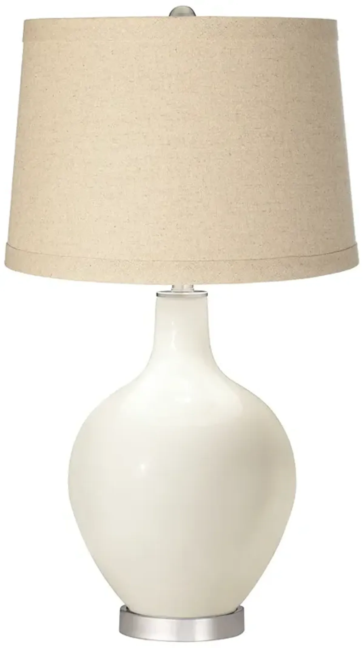 Color Plus Ovo 28 1/2" Burlap Shade West Highland White Table Lamp