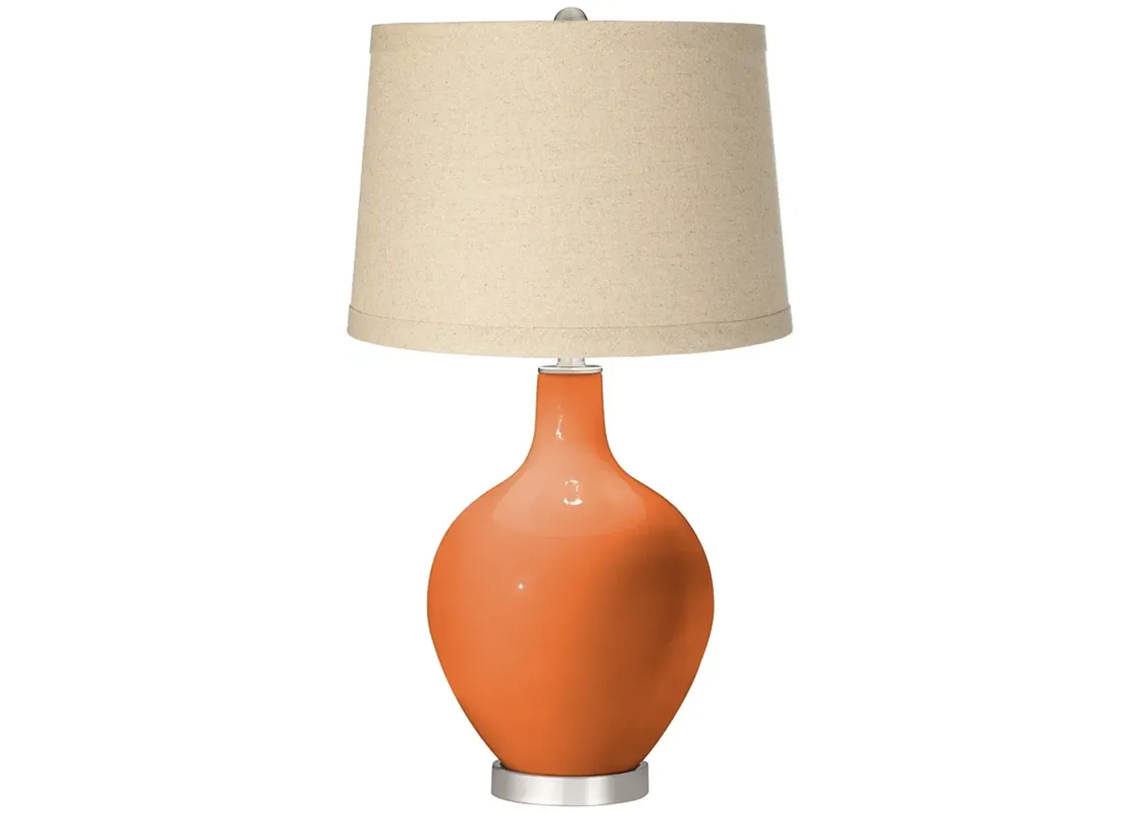 Color Plus Ovo 28 1/2" Burlap and Celosia Orange Glass Table Lamp