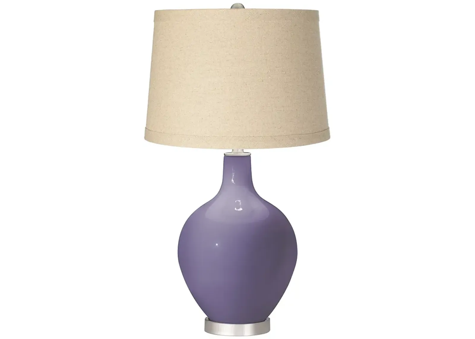 Purple Haze Burlap Drum Shade Ovo Table Lamp