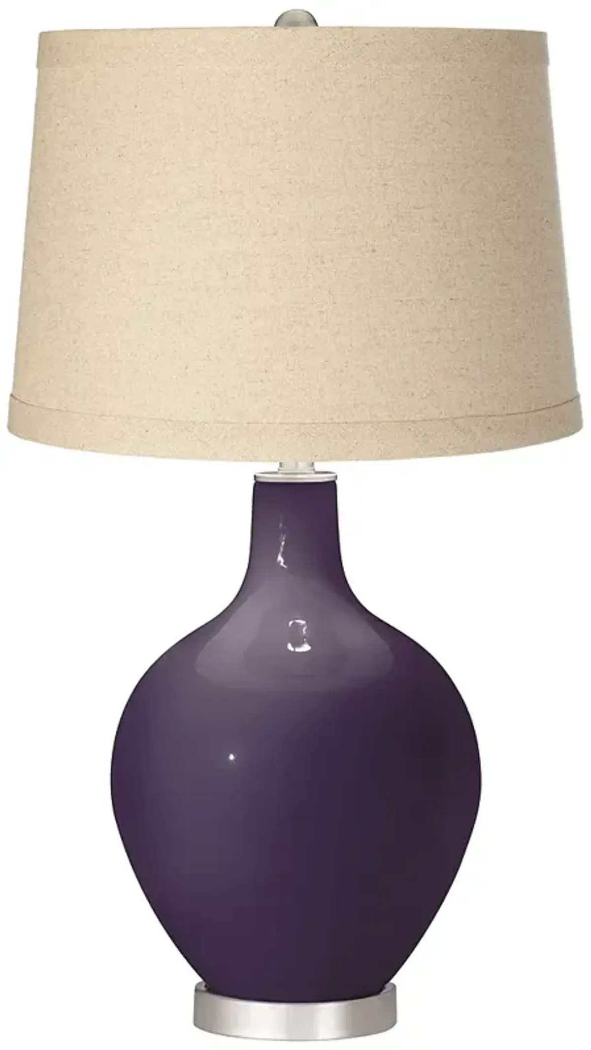 Color Plus Ovo 28 1/2" Burlap Shade Quixotic Plum Purple Table Lamp