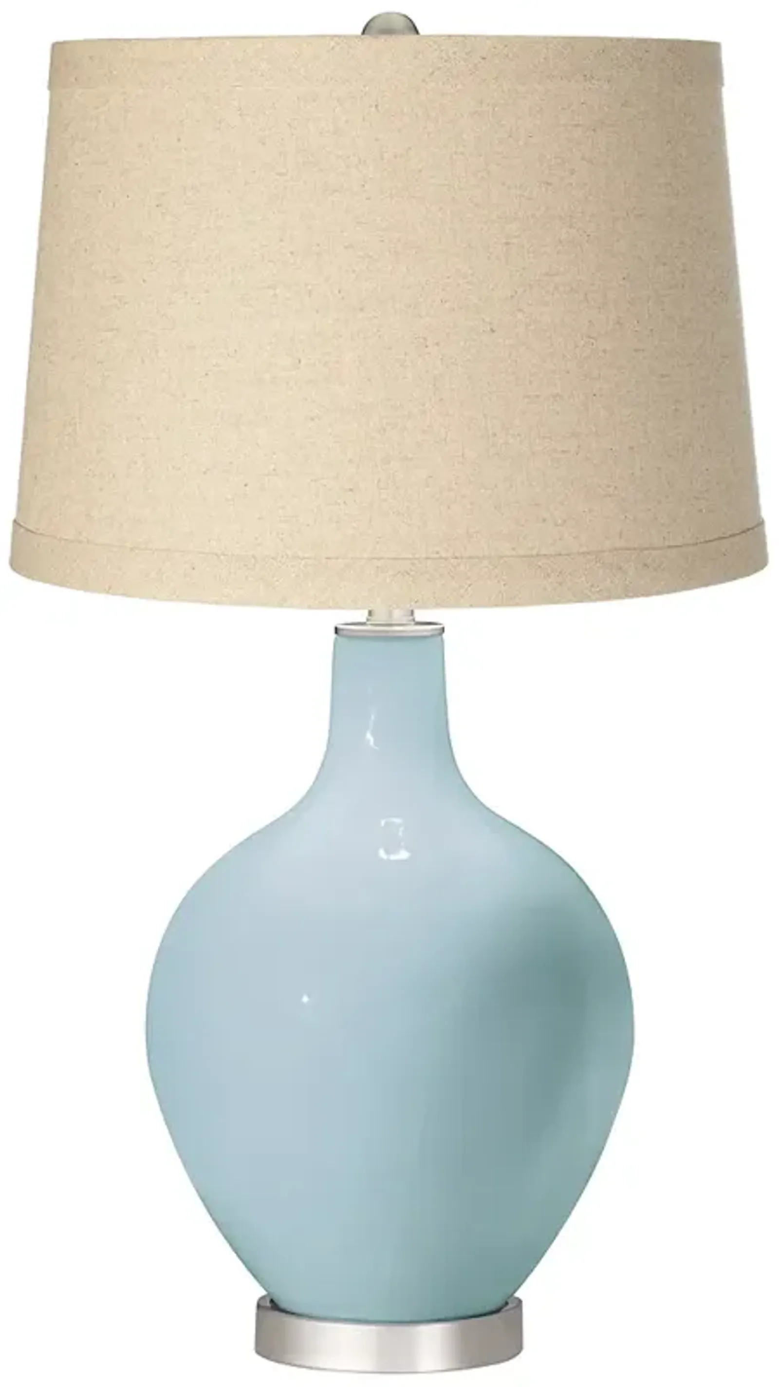 Color Plus Ovo 28 1/2" High Burlap Shade Vast Sky Blue Table Lamp