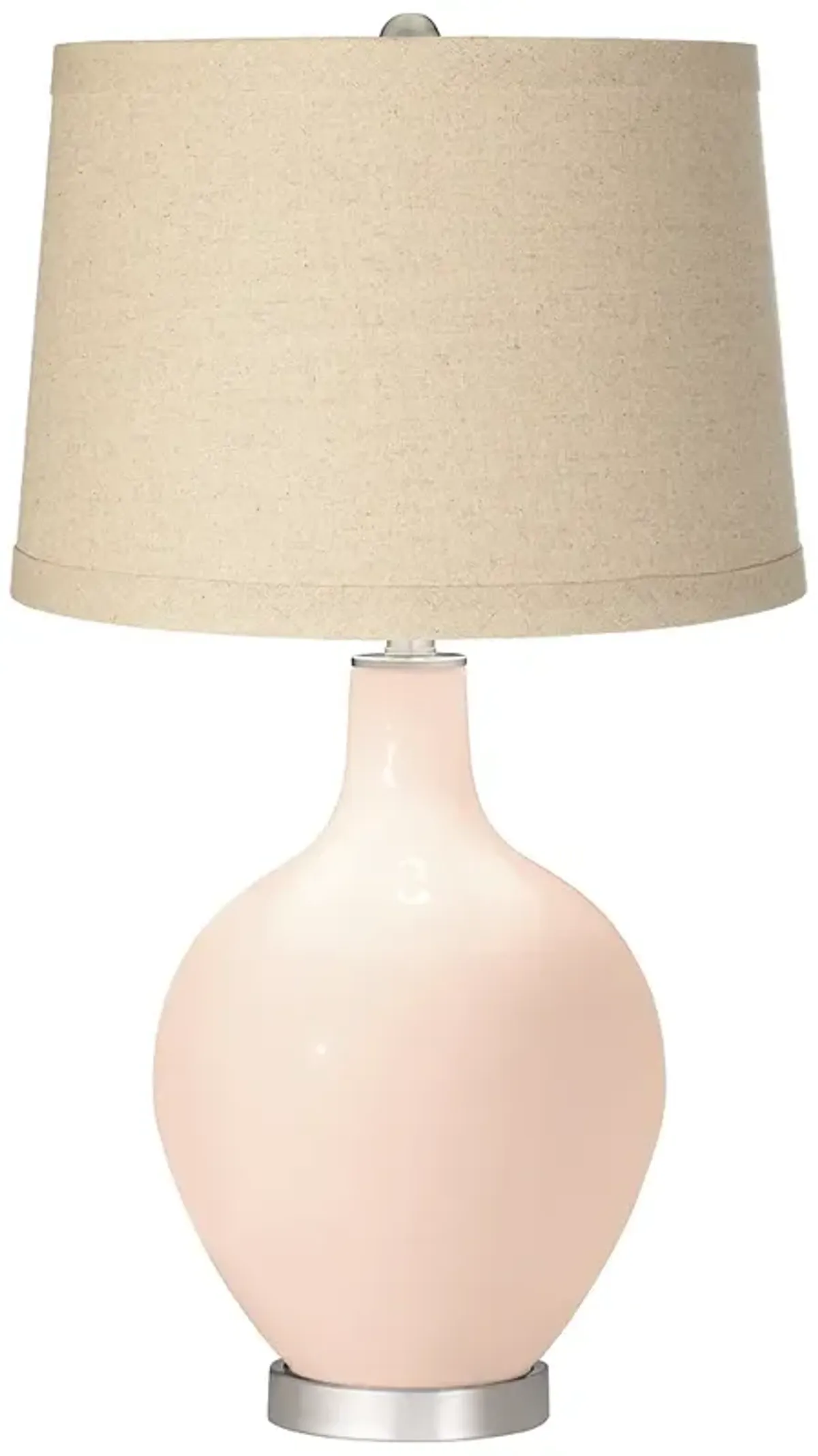 Linen Burlap Drum Shade Ovo Table Lamp