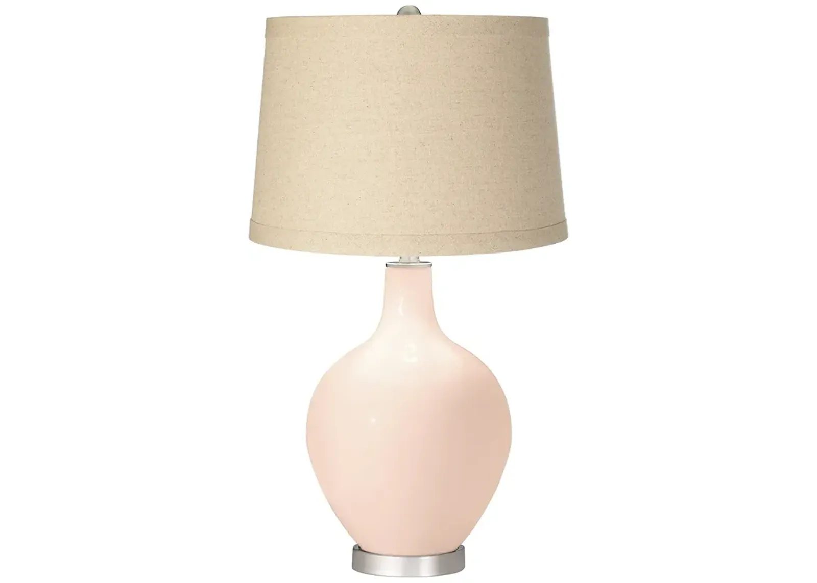 Linen Burlap Drum Shade Ovo Table Lamp