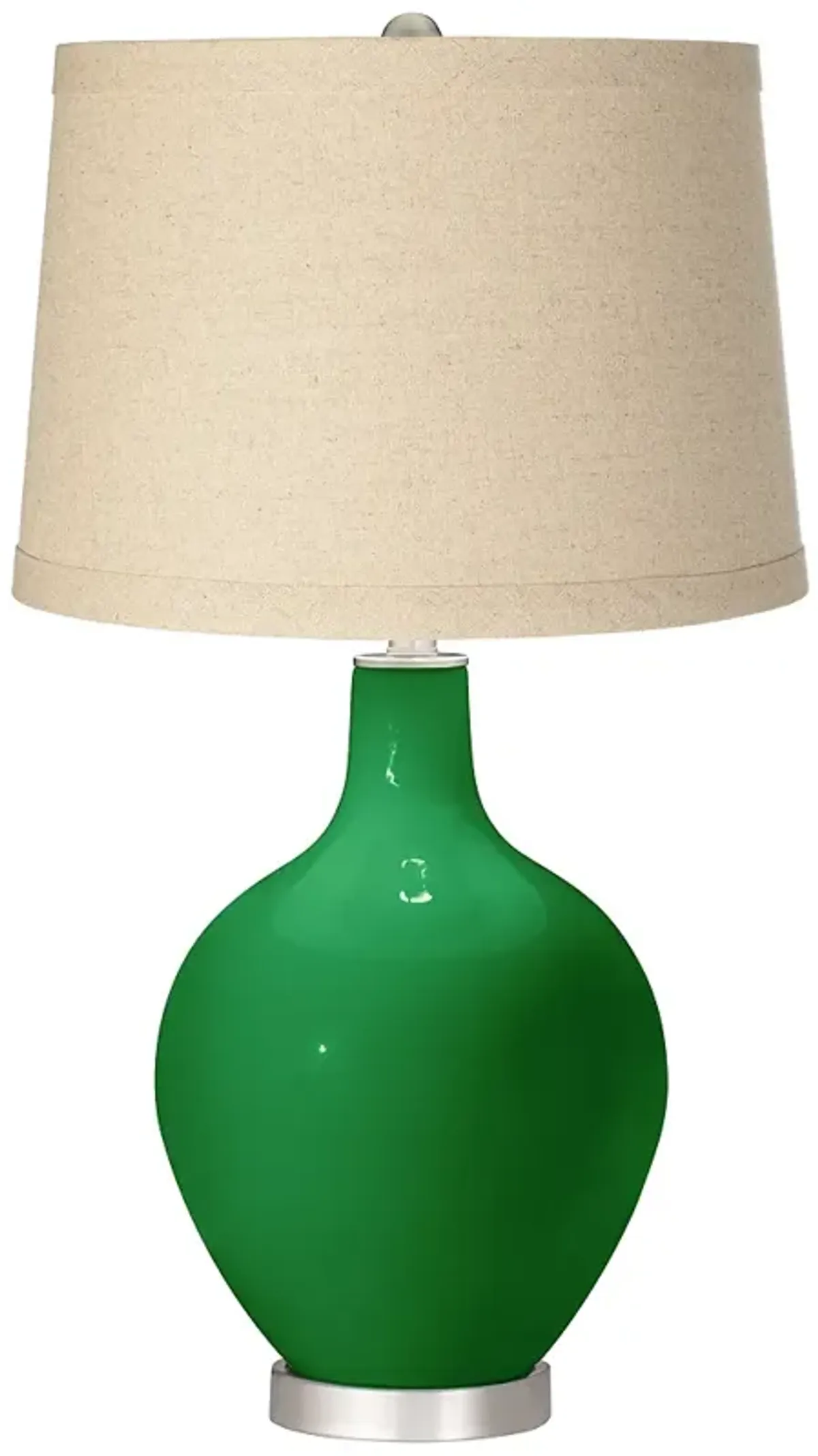 Color Plus Ovo 28 1/2" High Burlap Shade Envy Green Table Lamp