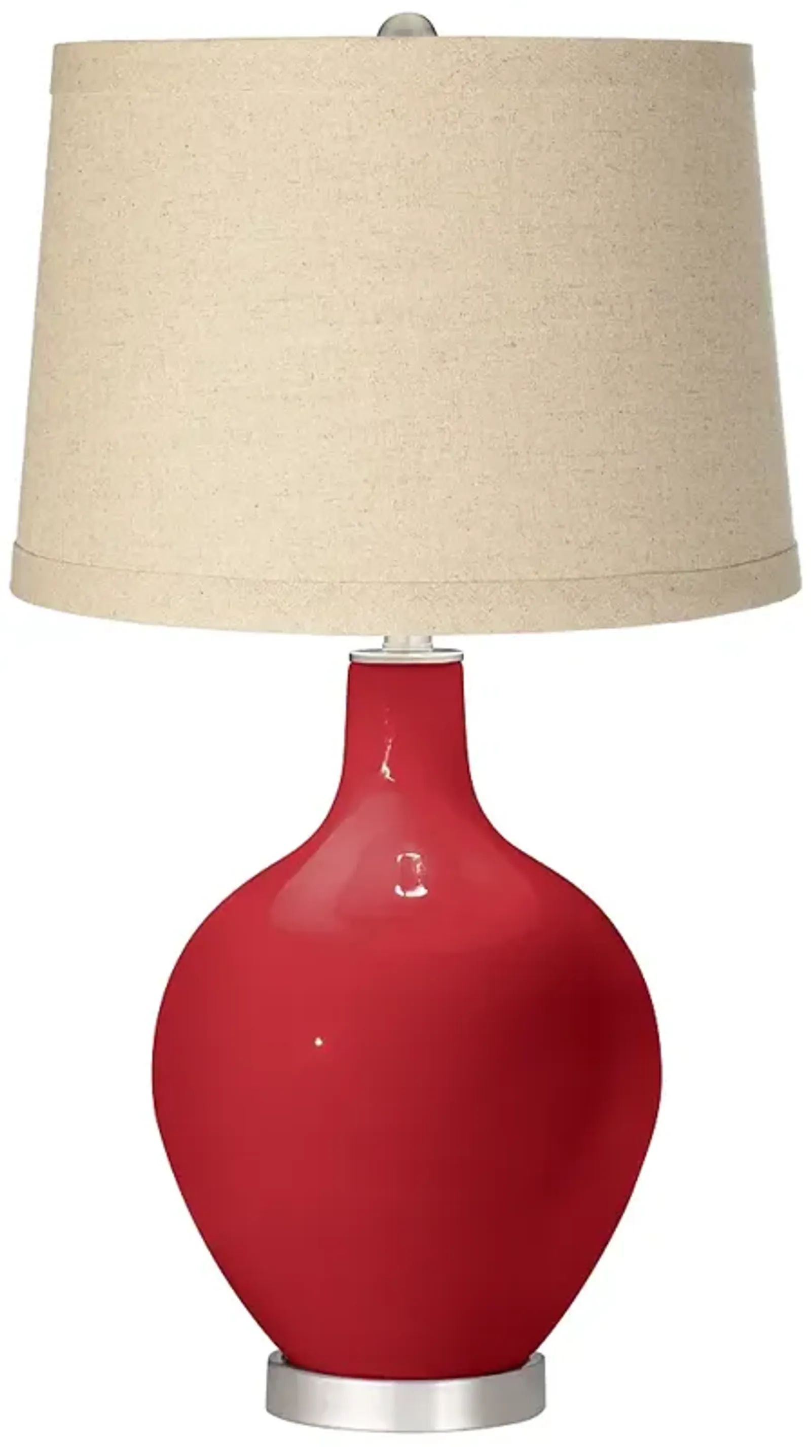 Color Plus Ovo 28 1/2" Burlap Shade Ribbon Red Table Lamp