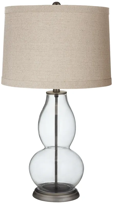 Clear Glass Fillable Linen Shade Double Gourd Table Lamp