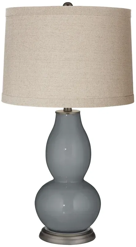 Color Plus Double Gourd 28 3/4" Linen Shade Software Gray Table Lamp