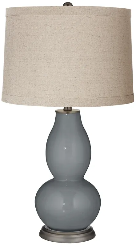 Software Linen Drum Shade Double Gourd Table Lamp