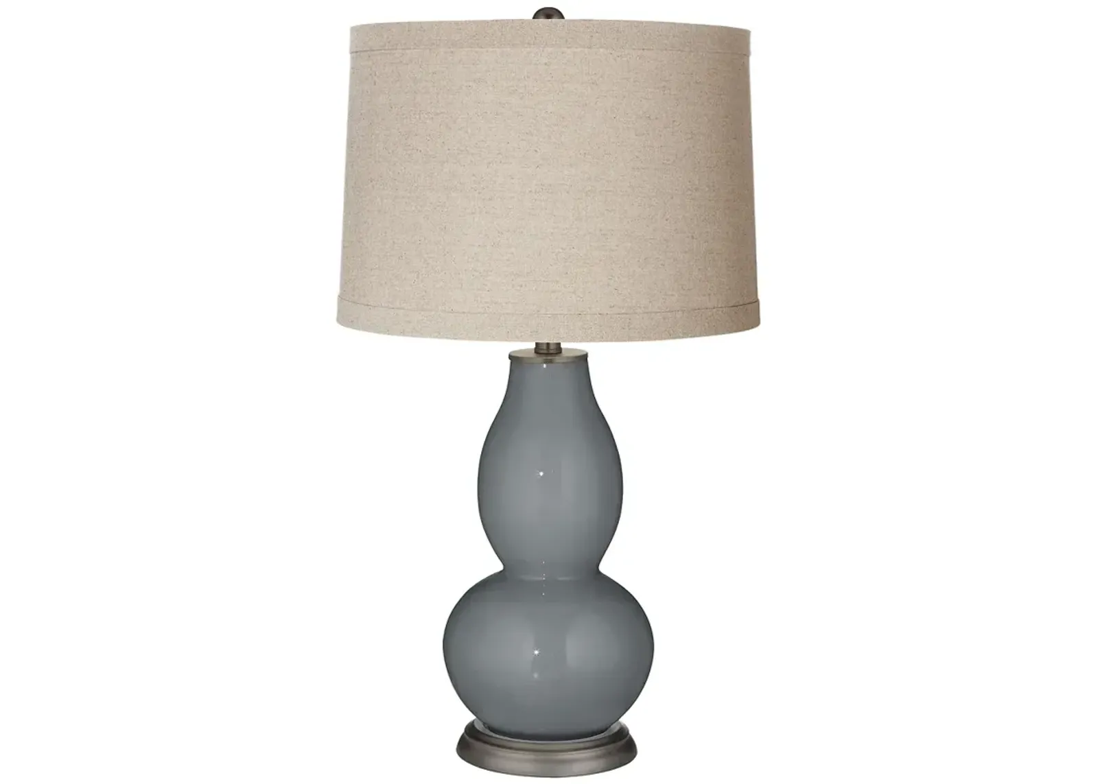 Color Plus Double Gourd 28 3/4" Linen Shade Software Gray Table Lamp