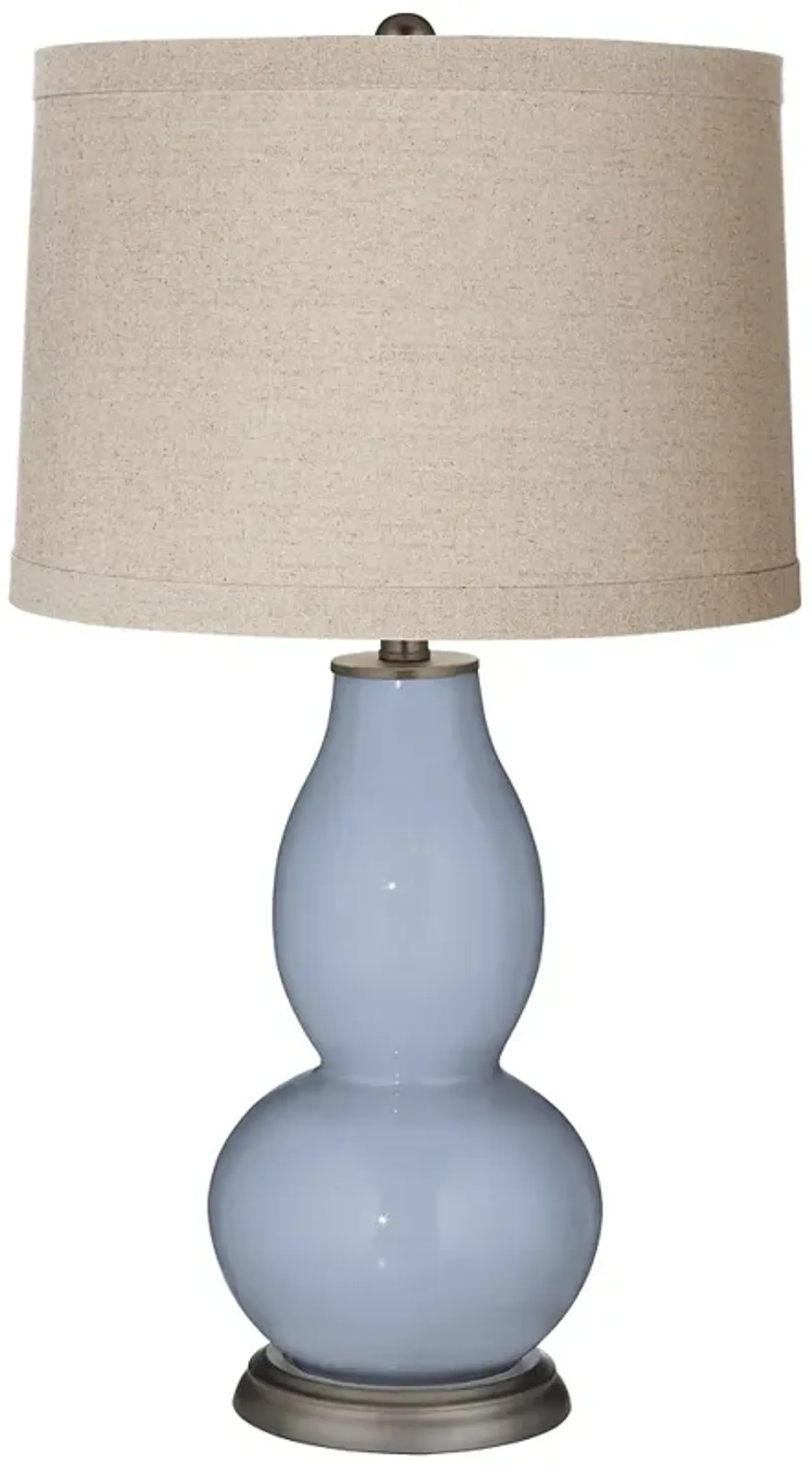 Color Plus Double Gourd 28 3/4" High Linen Shade Sky Blue Table Lamp