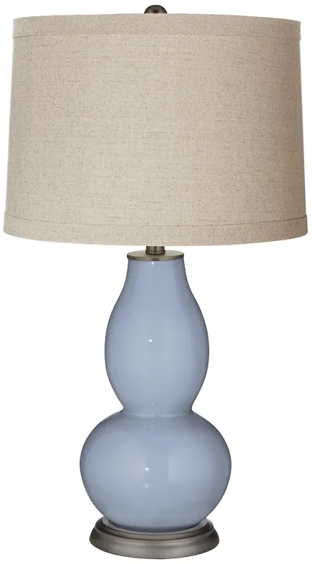 Blue Sky Linen Drum Shade Double Gourd Table Lamp