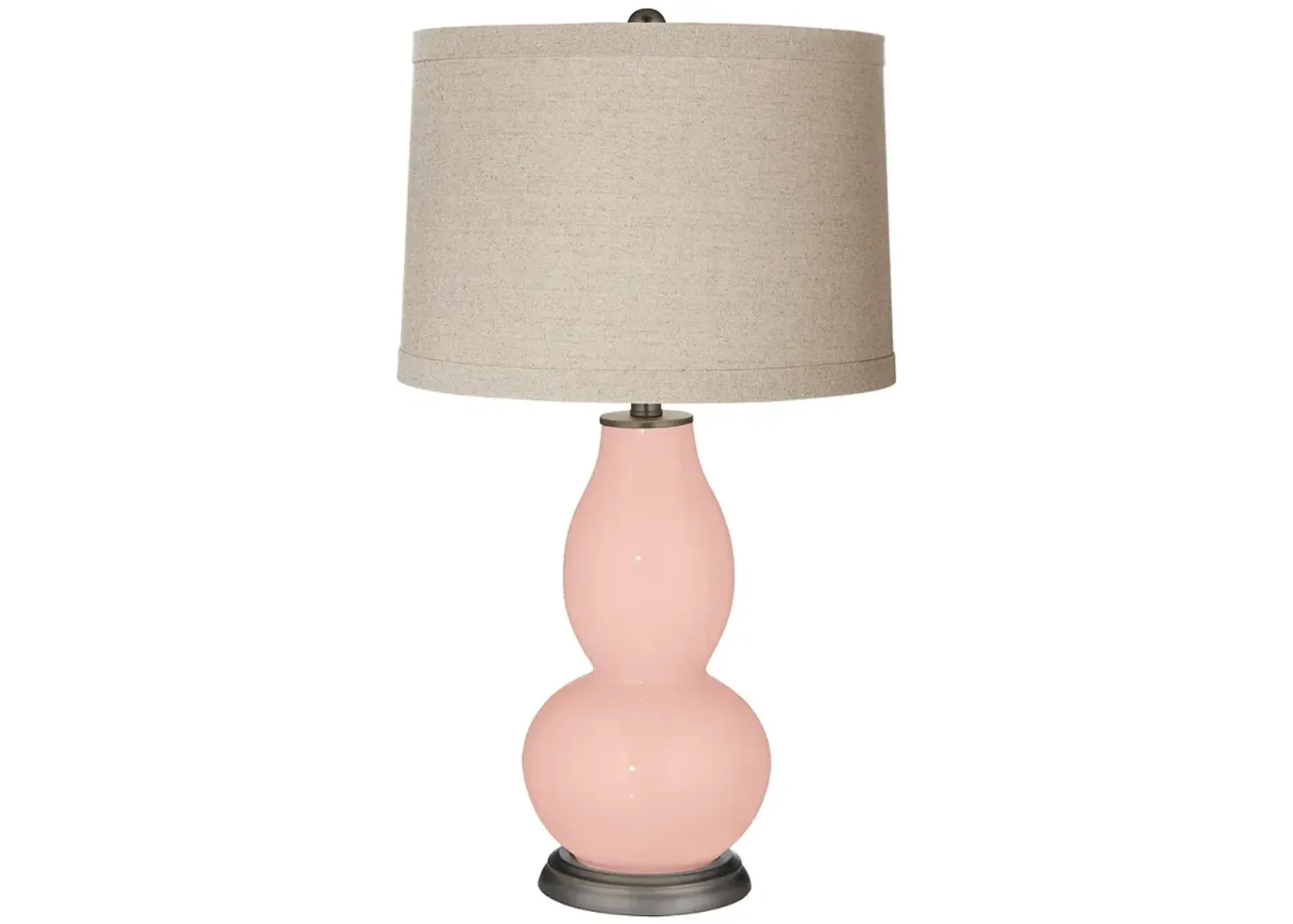 Color Plus Double Gourd 28 3/4" Linen Shade Rose Pink Table Lamp