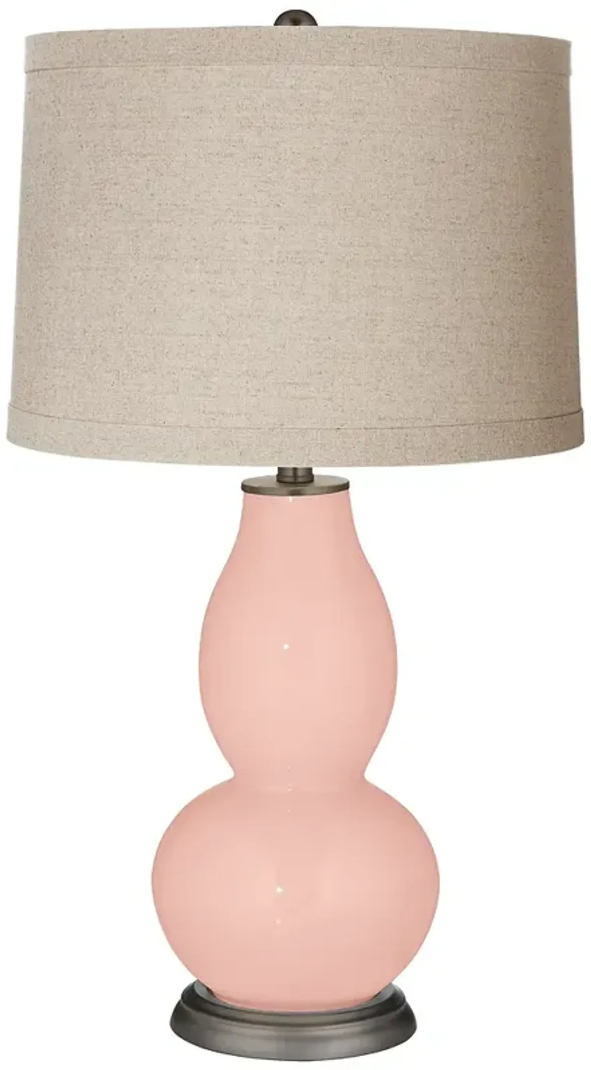 Color Plus Double Gourd 28 3/4" Linen Shade Rose Pink Table Lamp