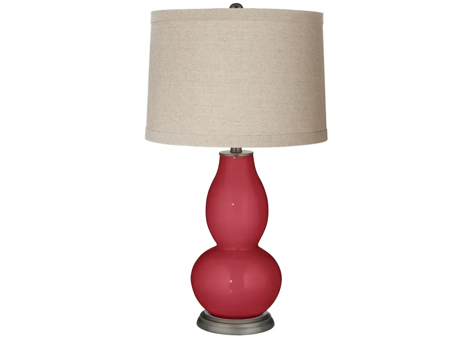 Color Plus Double Gourd 28 3/4" Linen Shade  Samba Red Table Lamp