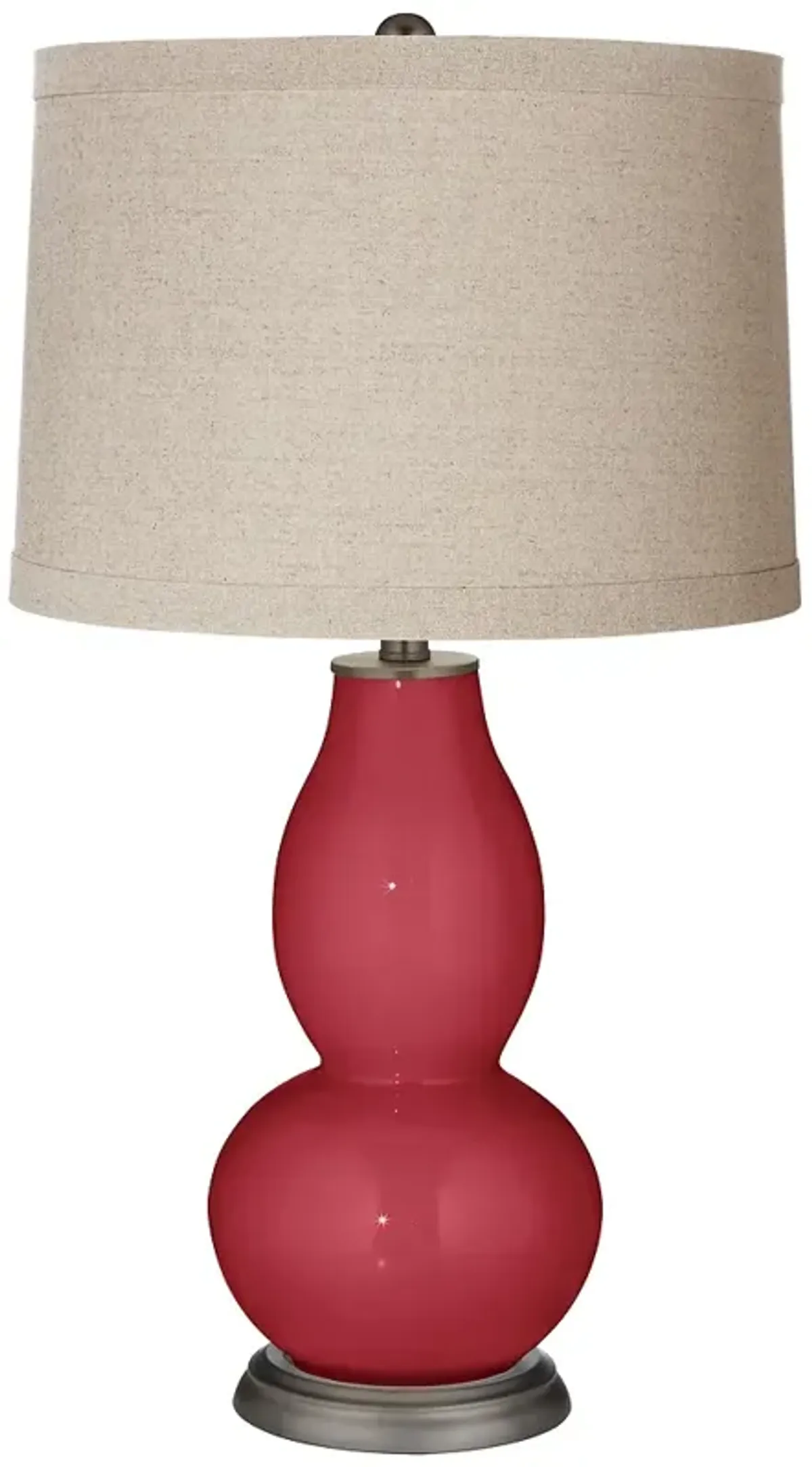 Color Plus Double Gourd 28 3/4" Linen Shade  Samba Red Table Lamp