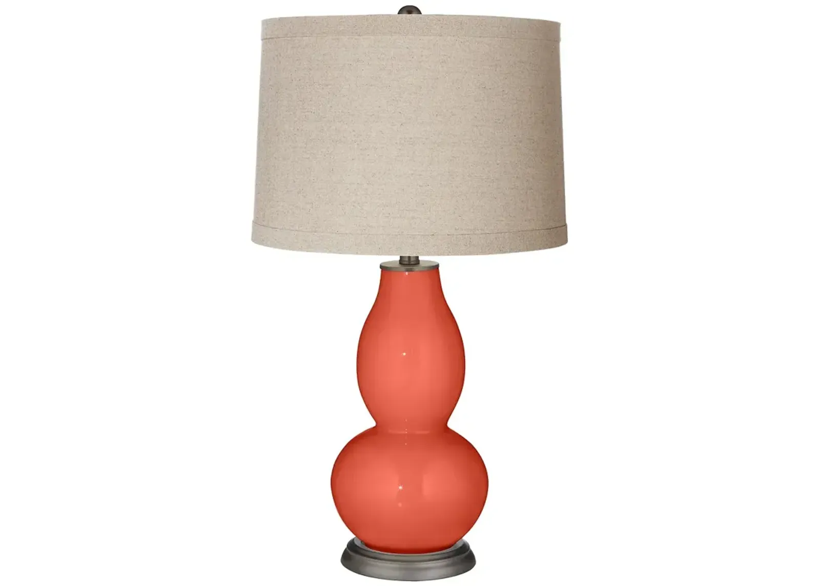 Color Plus Double Gourd 28 3/4" Linen Shade Koi Orange Table Lamp