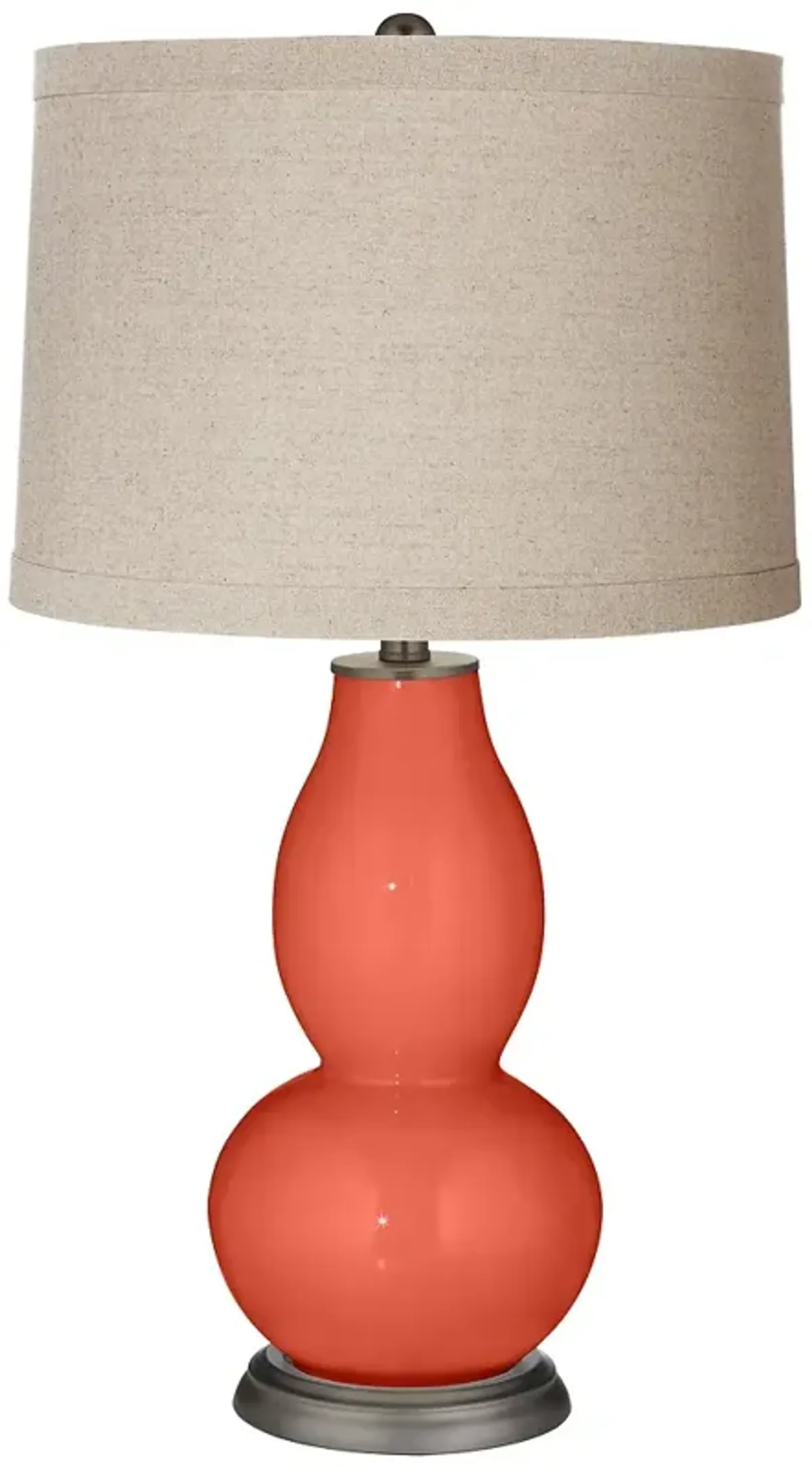 Color Plus Double Gourd 28 3/4" Linen Shade Koi Orange Table Lamp