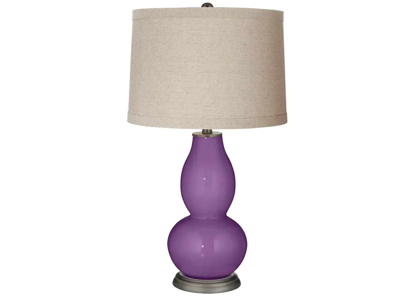 Color Plus Double Gourd 28 3/4" Linen Shade Passionate Purple Lamp