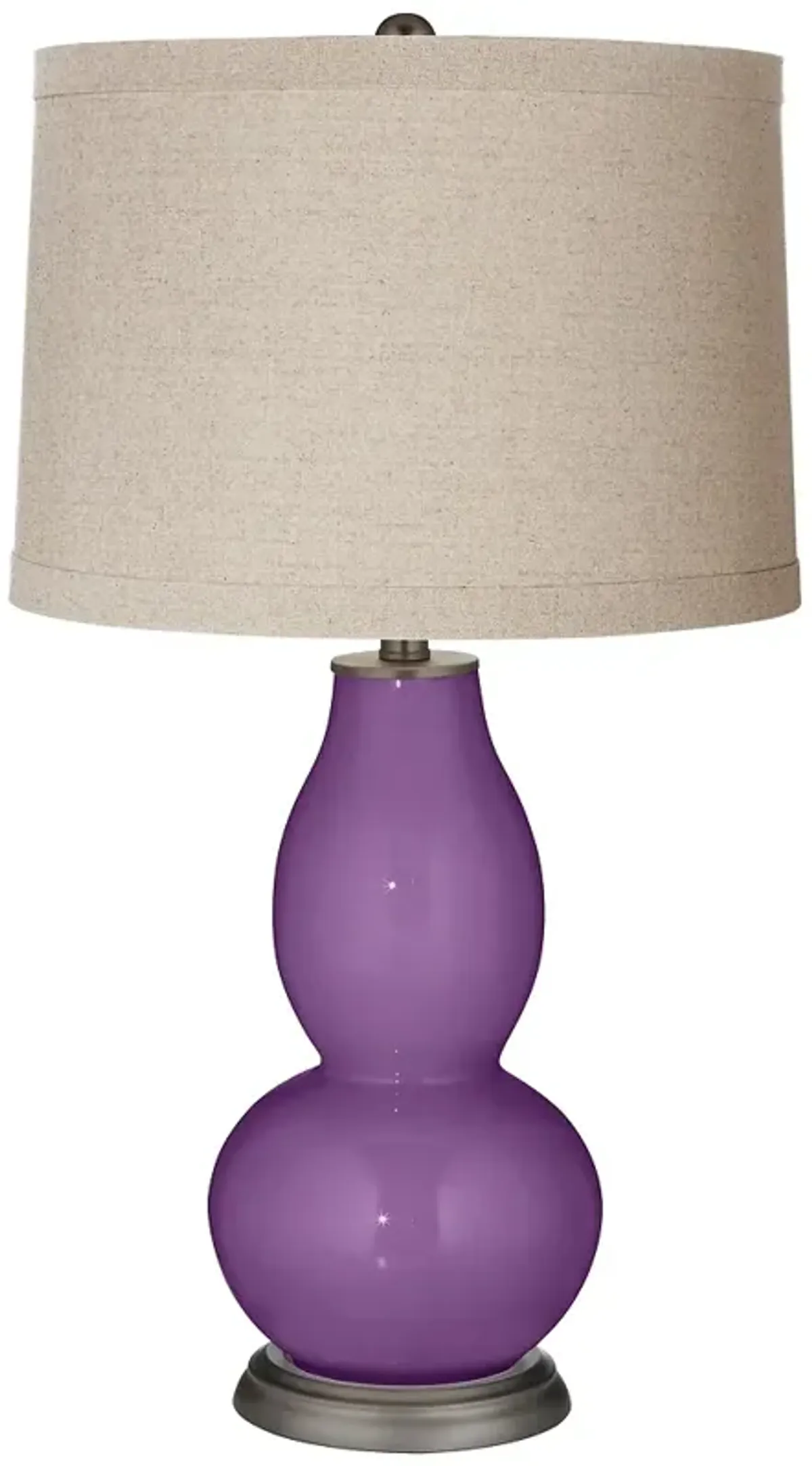 Color Plus Double Gourd 28 3/4" Linen Shade Passionate Purple Lamp