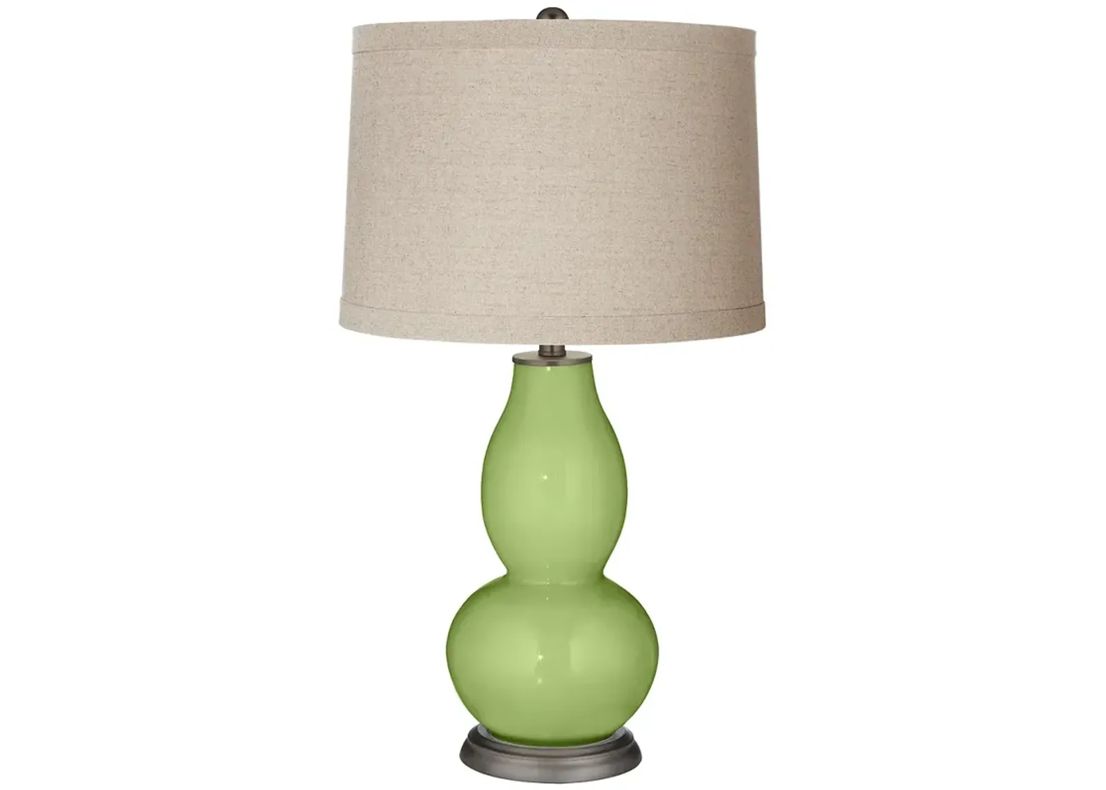 Color Plus Double Gourd 28 3/4" Linen Shade Lime Rickey Green Lamp