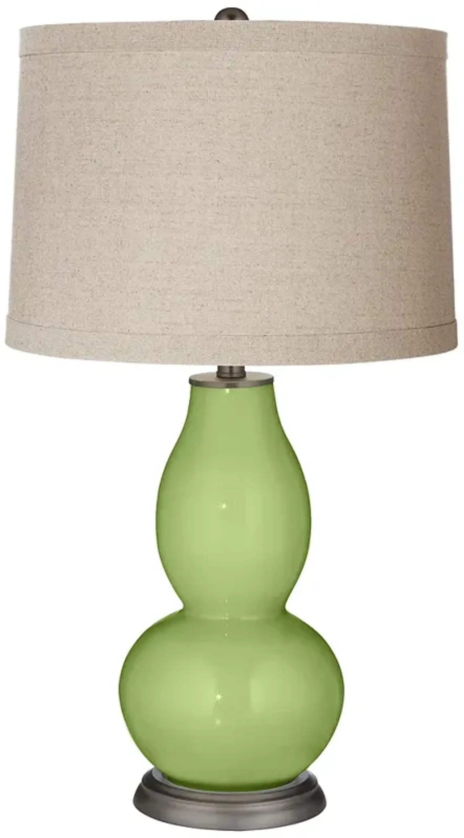 Color Plus Double Gourd 28 3/4" Linen Shade Lime Rickey Green Lamp