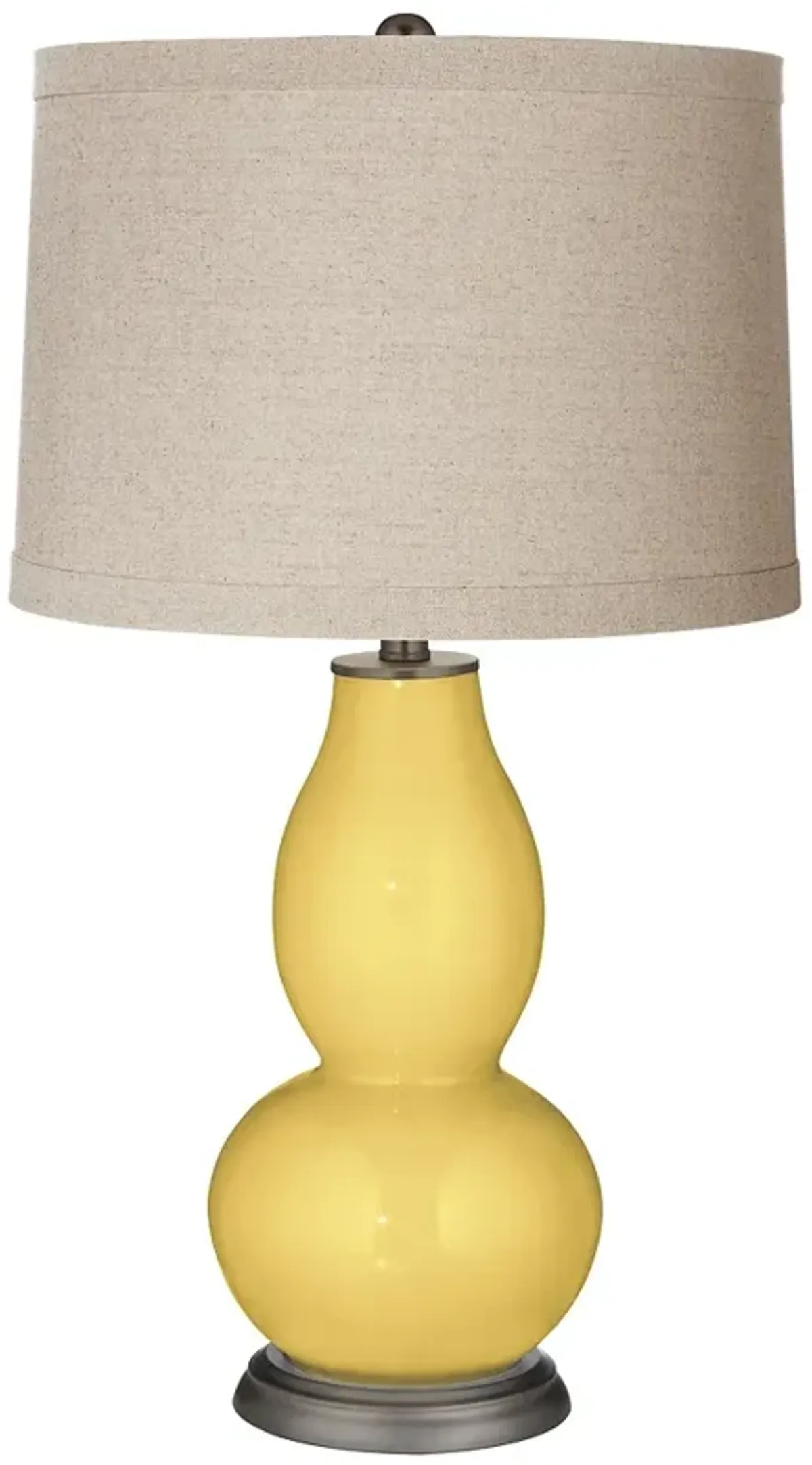 Color Plus Double Gourd 28 3/4" Linen Shade Daffodil Yellow Table Lamp