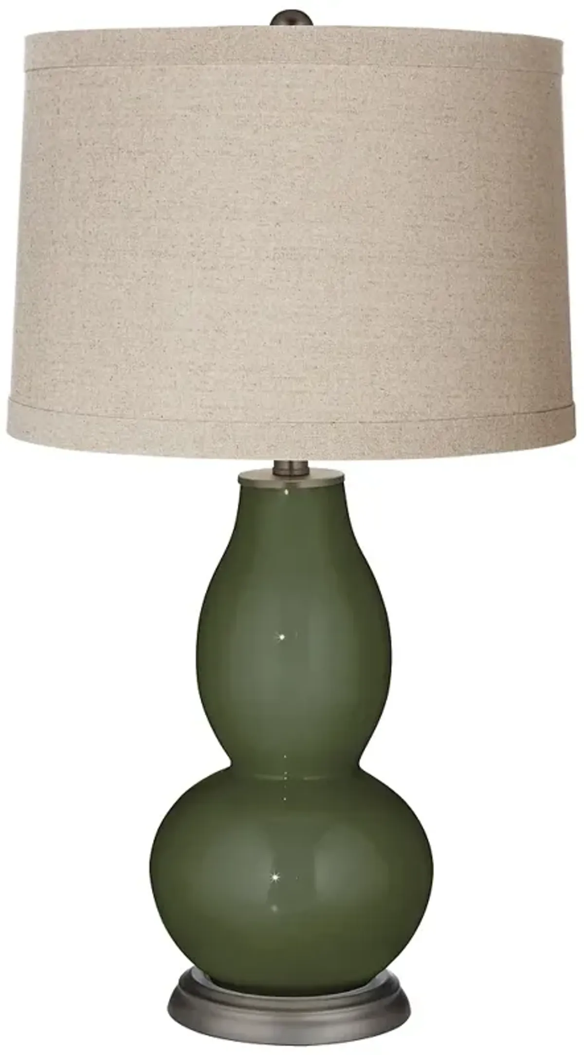 Color Plus Double Gourd 28 3/4" Secret Garden Green Linen Shade Lamp