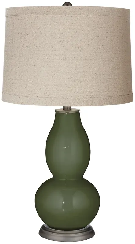 Color Plus Double Gourd 28 3/4" Secret Garden Green Linen Shade Lamp