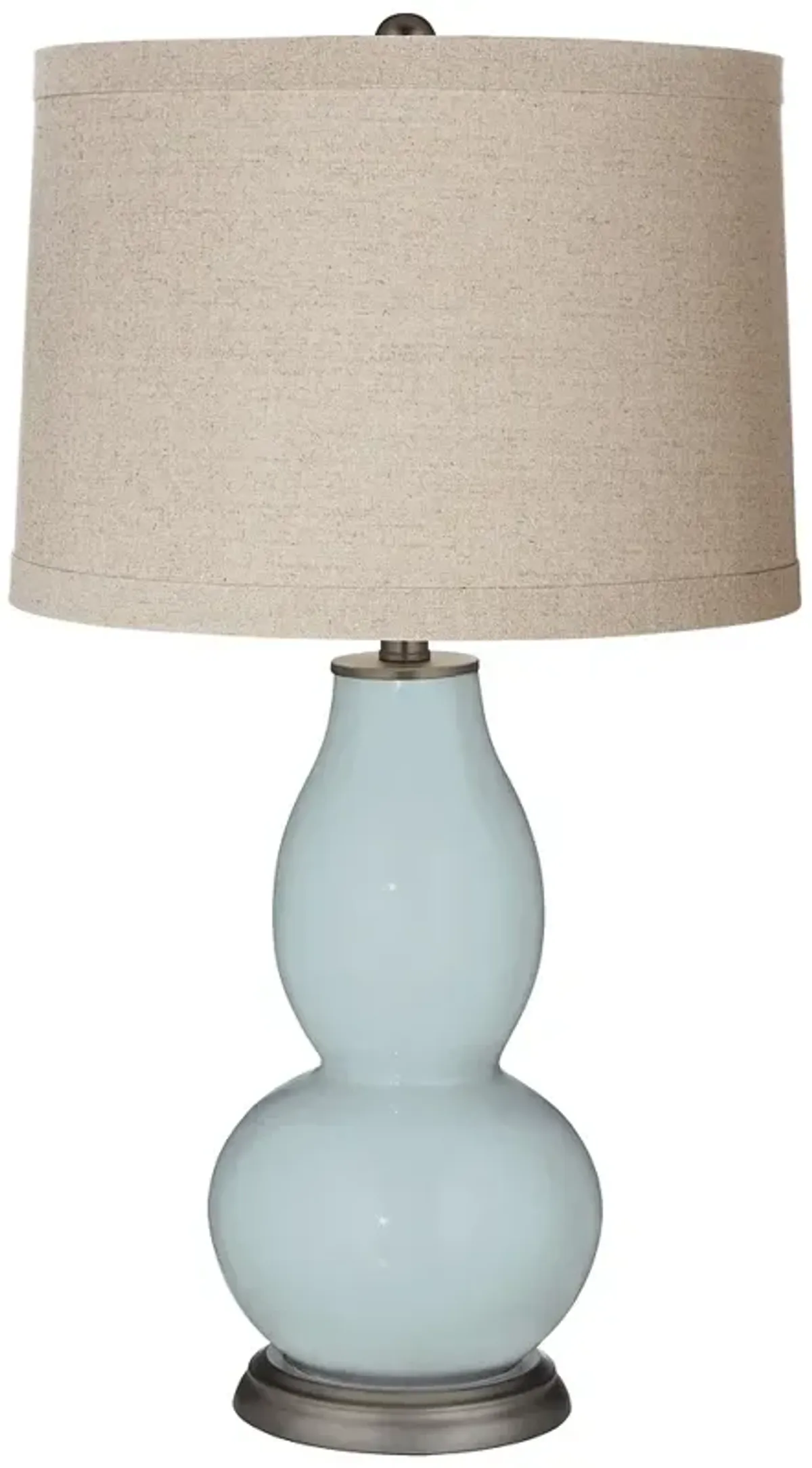 Color Plus Double Gourd 28 3/4" Linen Shade Rain Blue Table Lamp