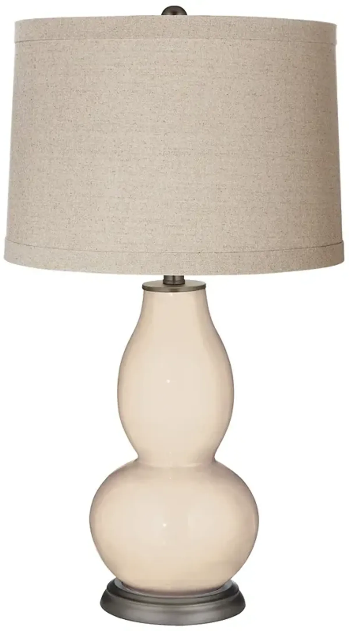 Color Plus Double Gourd 28 3/4" Linen Shade Steamed Milk White Lamp