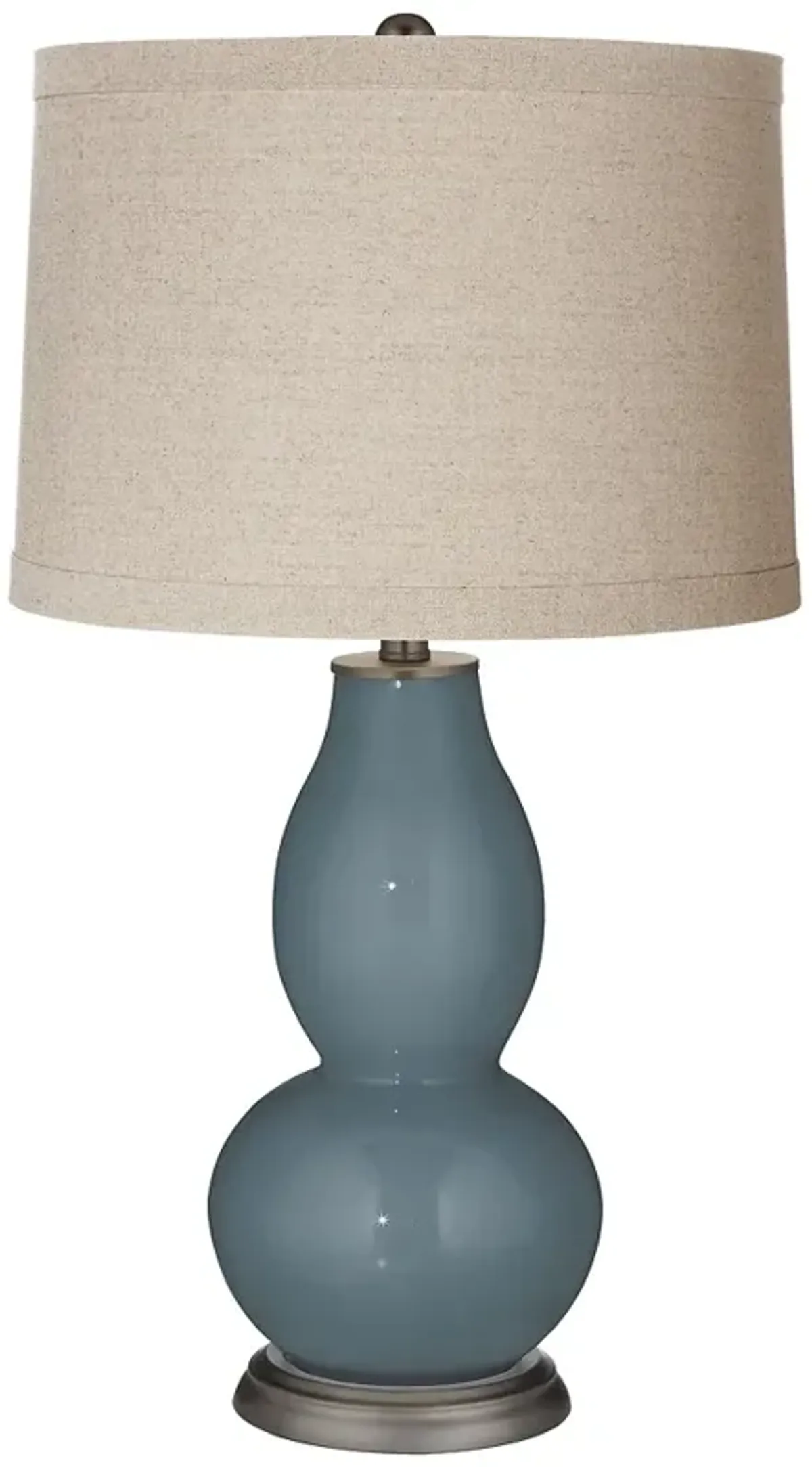 Color Plus Double Gourd 28 3/4" Linen and Smoky Blue Table Lamp