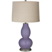 Purple Haze Linen Drum Shade Double Gourd Table Lamp