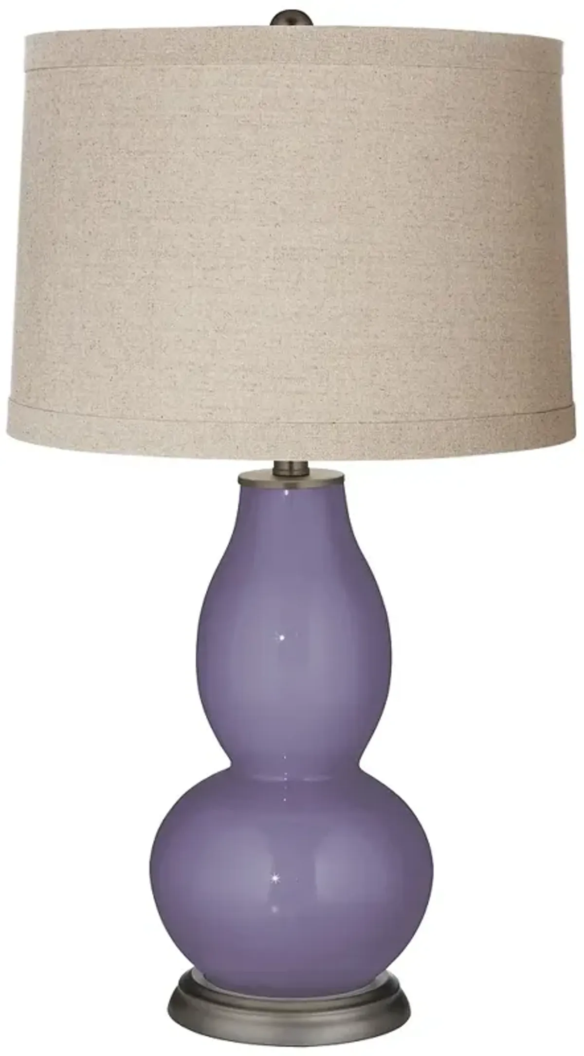 Color Plus Double Gourd 28 3/4" Linen Shade Purple Haze Table Lamp