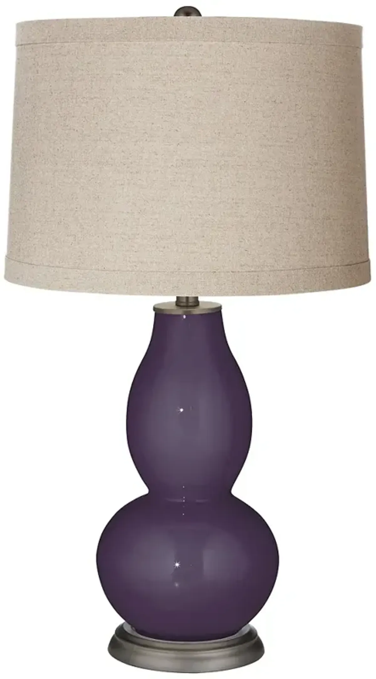 Color Plus Double Gourd 28 3/4" Linen Shade  Quixotic Plum Purple Lamp