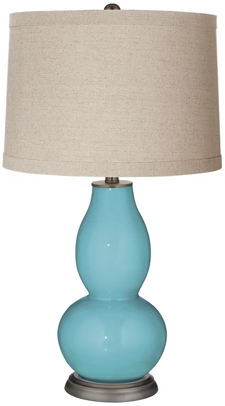 Nautilus Linen Drum Shade Double Gourd Table Lamp