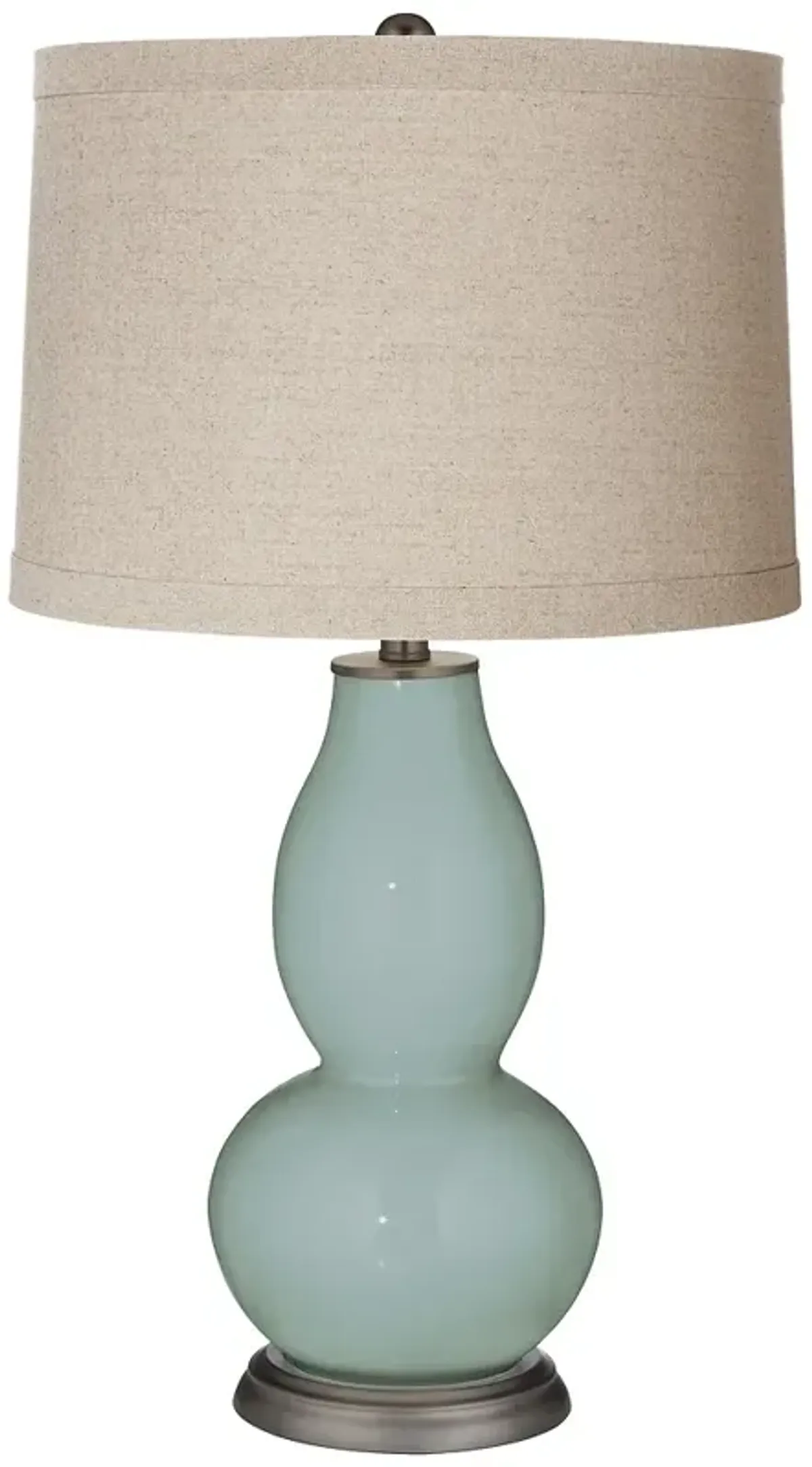 Color Plus Double Gourd 28 3/4" Linen Shade Aqua-Sphere Blue Lamp